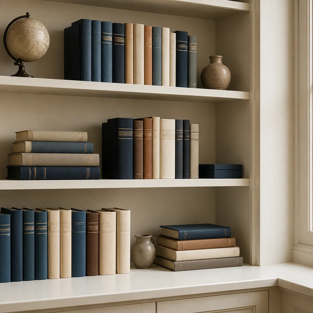 Bookshelf of finance books